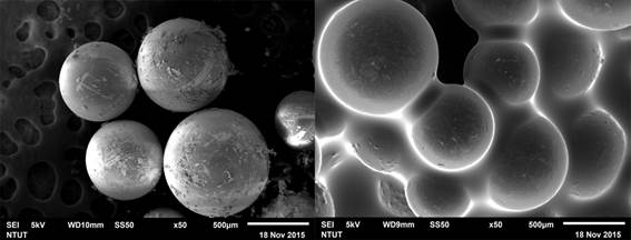 電子顯微鏡下樹脂表面形貌比較圖